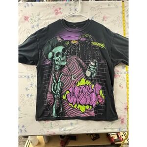 Changes Apparel Graphic T-Shirt XL Black Graffiti Skeleton Streetwear Tee